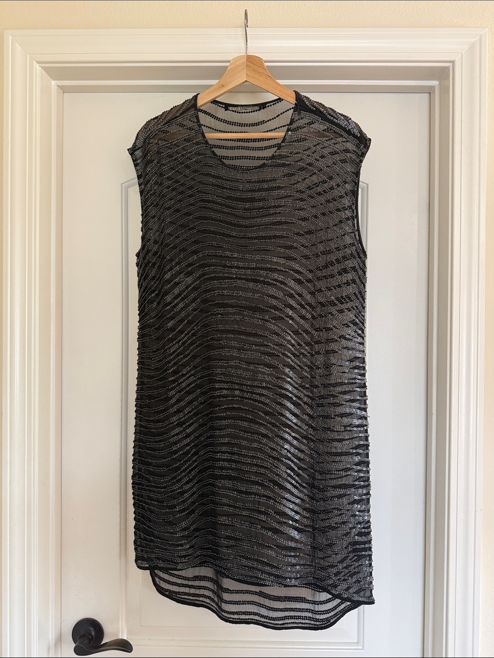 All Saints Black Sheer Hand Beaded Dress/Tunic